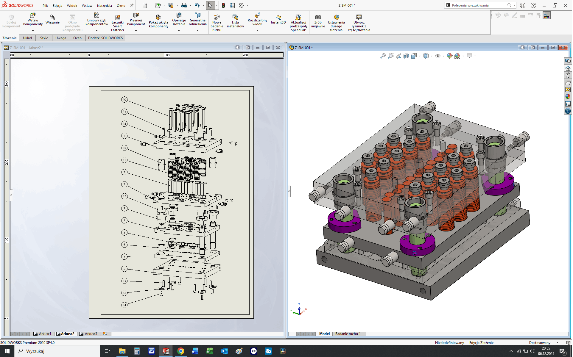 Zaawansowane złożenia - dokumentacja wykonawcza